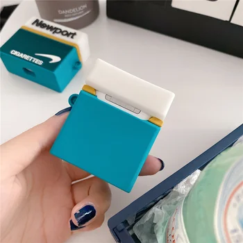 3D квадратна забавно Ньюпортская Зелена цигарената кутия Безжична Bluetooth калъф за слушалки AirPods Pro 2 1 мека силиконова капачка слушалки