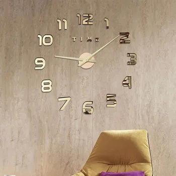 3d светлинна истински голям стенен часовник се спусна огледало стикер Сам хол Home Decor мода часовници Кварцови голям