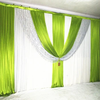 3mx6m нов пристигане сватбен фон завеса зелен Рушвет завеси етап сватбена украса на партията завеси за банкет събитие