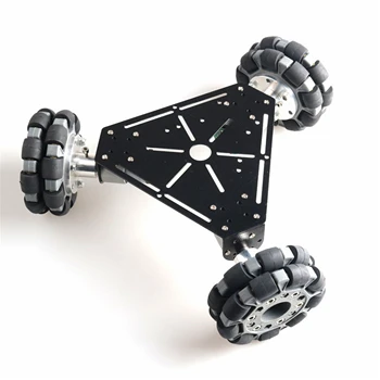 3WD 100mm Omni Wheel Metal Car Chassis Kit 100mm Nylon Mecanum Wheel 1/2 Layer Robot Platform With Speed Encoder Motor направи си САМ