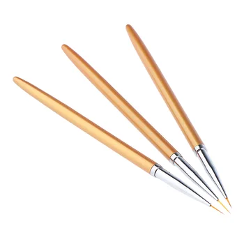 3шт маникюр liner четки за Рисуване Brush Beauty Nail Manicure Pen Ultra Fine Съвет