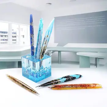 3шт САМ химикалка писалка силиконови форми на смола с 30шт презареждане 3 цвята дръжка епоксидна смола леярни форми на инструментите на изкуството занаяти