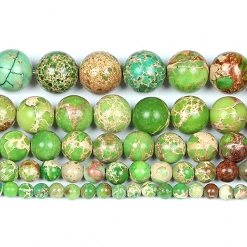 4-12 мм естествен камък мъниста кръгли гладки свободни зелени 