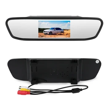 4.3-инчов 1080P огледалото за обратно виждане на автомобила Автомобилен Dvr full HD 1080p шофиране dvr камера за кола обратно на изображението с два обектива тире камера