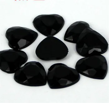 4-30мм свободни САМ Bling черно форма на сърце акрилни кристали Flatback акрилни камъни няма лепило за ръчно изработени бижута на изкуството