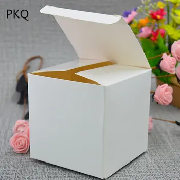 4*4 * 4 см мини-скоростна малък крафт-хартия за опаковане на подаръци кутия, квадрат крафт картон, ръчно изработени сапуни кутия шоколадови бонбони, направи си САМ бяла сватба