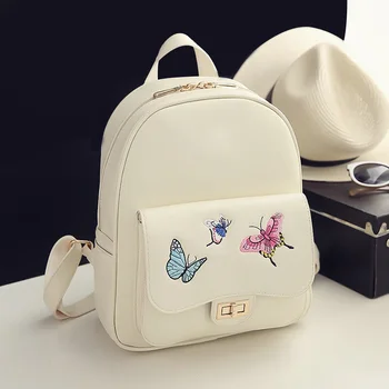 4 бр./компл. Лейди малка раница мини женски училище раница, чанта през рамото си пеперуда шаблон училищни чанти за момичета