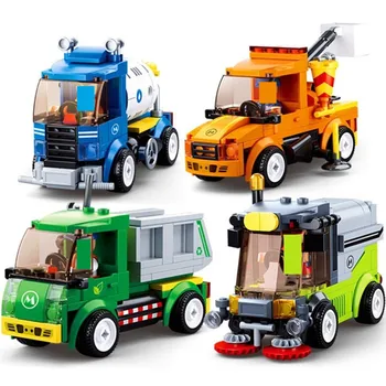4 бр./лот Simcity общински автомобили модел автомобил строителни блокове комплекти САМ създател на тухли Brinquedos забавни играчки за деца