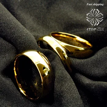 4 мм, 6 мм, 8 мм купол карбид волфрам пръстен злато полированное годежен пръстен годежен пръстен Безплатна доставка