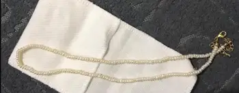 4 мм бяло барок плосък перли на огърлица златна закопчалка да се удължи веригата естествени сладководни перли жени бижута 14
