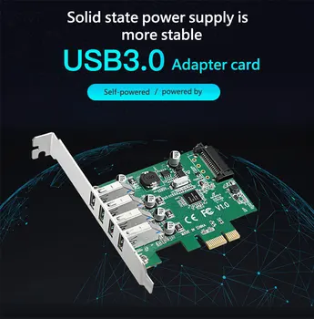 4-портов PCI-E USB 3.0 PCI Express card PCIE to USB 3.0 ХЪБ SATA Power 5 Gbps Speed controller NEC D720201 chipset adapter