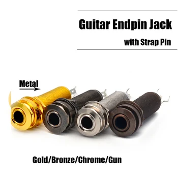 4 цвят на резба цилиндър електрическа китара бас изход вход каишка край пинов конектор за китара пикап мъжки жак 6.35