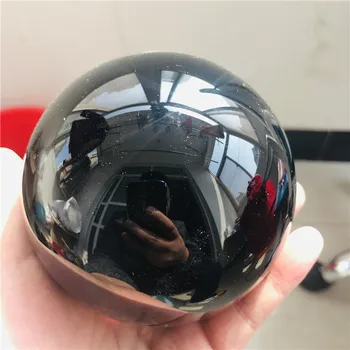 40-100 мм натурална черна Обсидиановая обхват Голяма кристална топка, лечебен камък