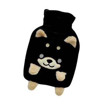 40# Hand Warmer Hot Water Bottle With Cartoon Dog Plush Cover Portable Сладко Warm Water Bag For For Winter Decor