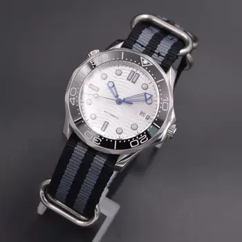 41 мм Corgeut механичен мъжки часовник нажежен въртящи bezel сапфирен кристал дата найлонов каишка мъжки часовник автоматично