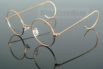 44 мм малки старомодни кръгли Антикварни телени рамки и метални очила за четене пълен ръб +75 +100 +125 +175 +200 +225 +250 +275 +375 +400 +425