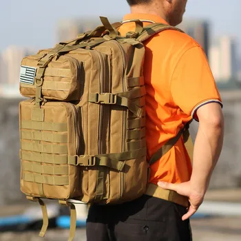 45L водоустойчив армейски тактическа раница Molle Military Bug Out Bag Assault за човек на лов за пътуване и туризъм раница открит раница