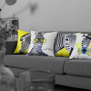 45x45cm / 50x50cm черно бяла зебра печатни хвърли калъфка седалките декоративни цветни зебра лумбална калъфка у дома