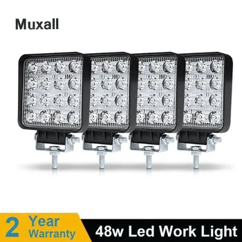 48W LED LIGHT WORK 12V 24V spot flood светлини beam for Off Road motorcycle auto Far 4x4 SUV UAZ ATV rampe car driving lamps