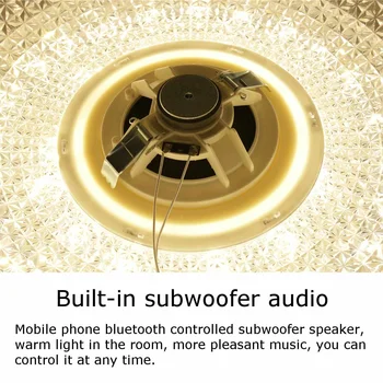 48W LED Music Ceiling Light 4bluetooth Speaker Lamp Home Party Bedroom APP/Remote Control Dimmable Smart Colorful Light