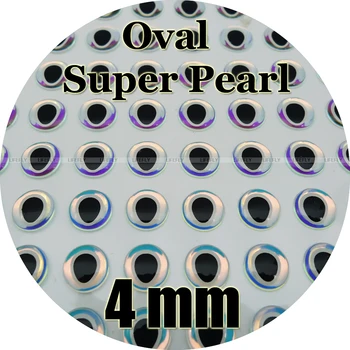 4mm 3D Super Pearl (Овална зеницата бял кръг) / търговия на Едро с 400 меки монолитен 3D холографски рыбьих очите, връзването на мухи, Кука, стръв