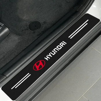 4x въглеродни влакна стикер лого на автомобила вратата на перваза на прозореца протектор стикер за Hyundai Santa Fe Sonata Solaris Azera Creta I30 Ix25 Tucson IX35