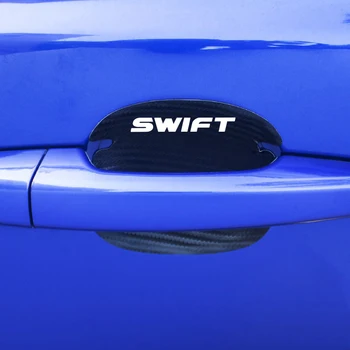 4шт автомобилна врата купа въглеродни влакна, плат за защита на бижута промени за Suzuki SWIFT аксесоари за оформление на автомобила