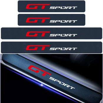 4шт въглеродни влакна GT Sport емблемата на иконата на вратата на колата праг гвардия праг табела етикети за Ford Honda Kia украса стайлинг автомобили
