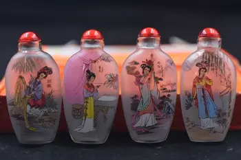 4шт на китайския народ вътре боядисани с четири красавици стъклена Табакерка