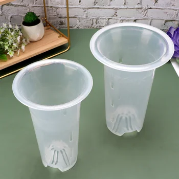 4шт накрайник за гърне орхидея пластмасов контейнер за растителна прозрачен съд за отглеждане орхидеи за дома на открито отвън (4 инча + 5 инча + 6