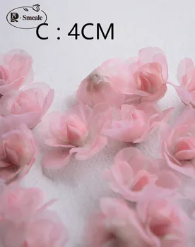 5 бр. / лот направи си САМ сватбена прическа материали, 3D цвете вечерна рокля цвете парче аксесоари за моделиране на цветни венчелистчета от органза