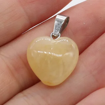 5 бр. от Естествен камък във формата на сърце полускъпоценни камъни чар окачване за жени огърлица, обеци аксесоари за бижута направи си САМ