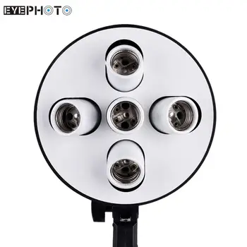 5 в 1 E27 базова изход светлина притежателя лампи адаптер за фото видео студио софтбокс