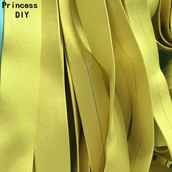 5 м/Лот производство на бижута 25 мм мека изкуствена Лента изкуствена кожена лента светло-жълт кабел от изкуствена кожа въже САМ коса Лука ръчно изработени плавателни съдове Acc