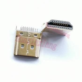 50 бр./лот HDMI мъжки конектор / plug 19PIN 19P 1.6 мм 180 градуса, позлатени