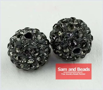 50 бр. / лот глина диско Crystal проправи топката мъниста за гривна от сиво търговия на Едро 10 мм и високо качество