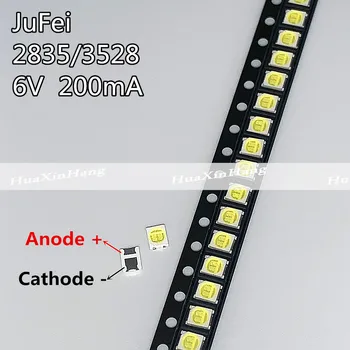 500 броя оригинални JUFEI 2835 3528 1210 6V SMD LED за ремонт на подсветката на телевизора студен бял LCD подсветка LED