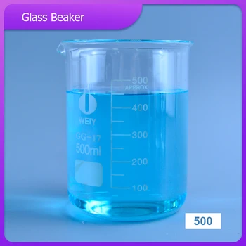 500 мл ниска форма на чаша химическа лаборатория borosilicate стъкло прозрачен чаша сгъсти с накрайник 1 бр.