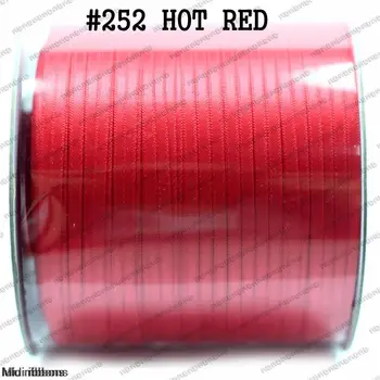 500 ярда / ролка 3 мм, двойно лице сатен лента плътен цвят сатен лента направи си САМ ръчно изработени аксесоари за коса #252 горещ червен
