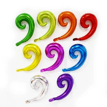 50шт Дъга бонбони цвят спирала на кривата на вълна от фолио балони семейство рожден ден, сватба, украса на стени на детски надуваеми играчки