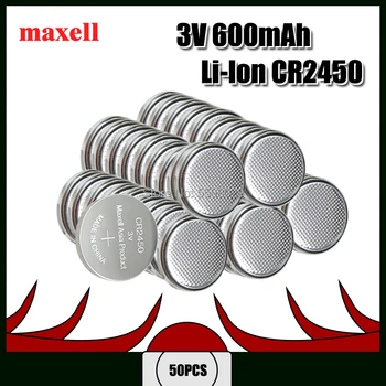 50шт истински Maxell CR2450 CR 2450 3V монетни часовници ключодържатели батерия батерия за swatch watch For LEXUS Car Controller