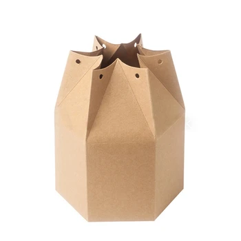 50шт крафт-хартия пакет картонена кутия фенер шестоъгълник кутия шоколадови бонбони полза и подаръци за сватба, Коледни украшения за доставки