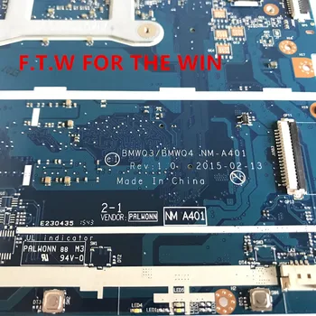5b20j22828 BMWQ3/BMWQ4 дънна платка за Lenovo Ideapad G51-35 G51 35 дънна платка на лаптоп A8-7410U DDR3 NM-B401 тестване ОК