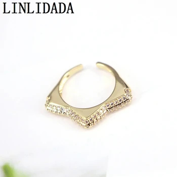 5Pcs Adjustable CZ Star Ring, New Fashion Gold Color Ring, Cz micro pave Rings дамски бижута