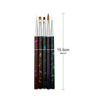 5pcs Brush Nail Set Crystal Pen Phototherapy Pen Pull Pen Draw the Perfect Curve професионален салон или у дома молив за нокти