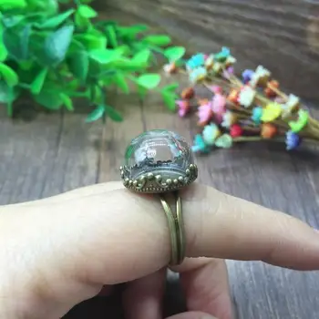 5наборы 15 мм празен стъклен глобус купол капака медальон пръстен изводи комплект бижута прозрачна стъклена бутилка бутилка пръстен със стъклен капак на купола