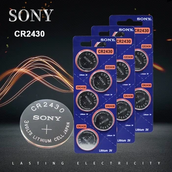 5шт Sony 3v CR2430 Button Pilas литиеви монети клетъчна батерия часовници на батерии за калкулатор, компютър дистанционно управление
