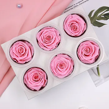 6 гола/скоростна 5-6 см розови цветя консервирани цветя, изкуствени цветя за сватба стени домашен интериор за свети Валентин Коледен фестивал