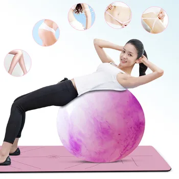 65см гимнастическая йога топката с въздушна запушалка / помпа Гладка кожа-приятелски здравословен удебеляване на трайни упражнение топката закрит йога аксесоар