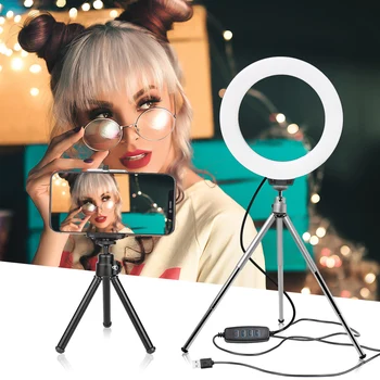 6inch/16cm Stepless Dimmable LED Makeup Selfie Light Ring for Youtube Video Light Photo Studio Live Beauty Light